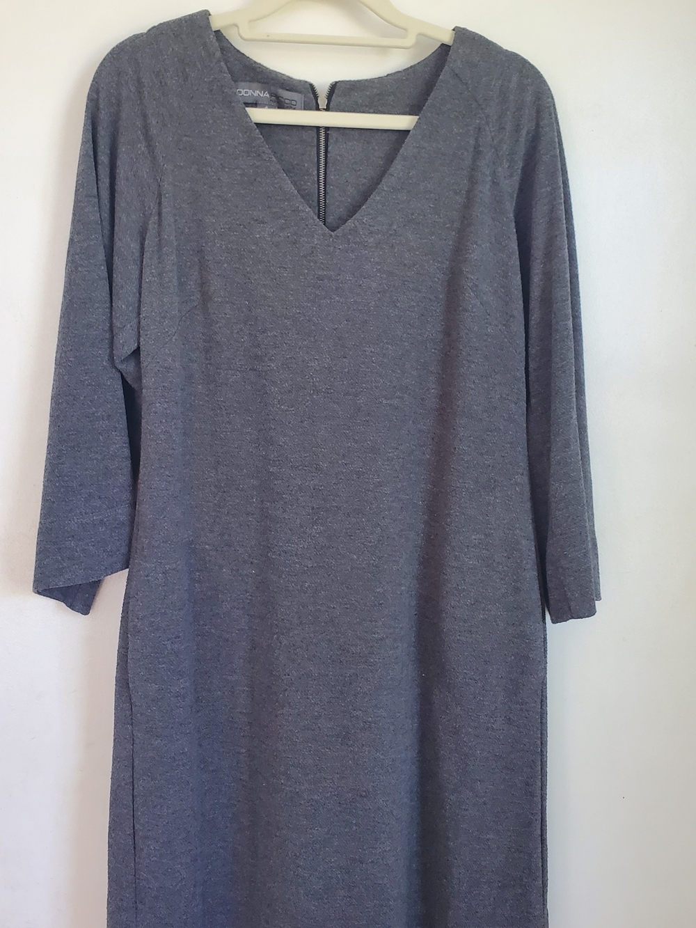 Donna Ricco New York Gray V-Neck Tunic Dress Size 4